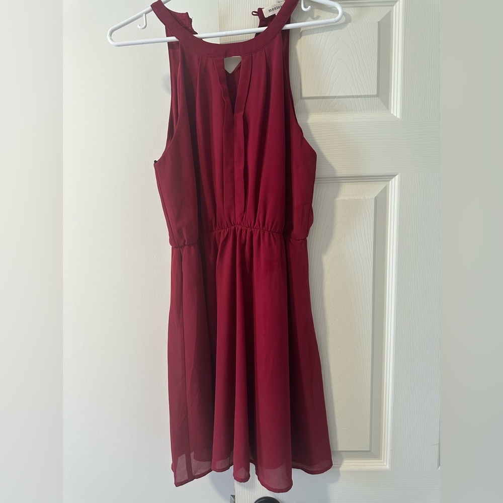 Red / Burgundy Monteau dress